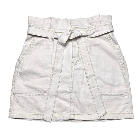 Free People | Women | Splendor In The Grass Paper Bag Belted Mini Skirt | Sz 8 - Picture 2 of 9
